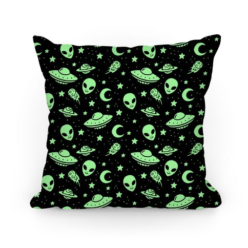 Aliens and UFO Cosmic Space Pattern Pillow